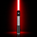 Spada laser Crimson Reign con lama rossa ed elsa incisa in nero e argento